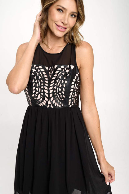 Women's Sleeveless Laser-Cut Fit and Flare Dress | Apparel | Kitchen + Metal