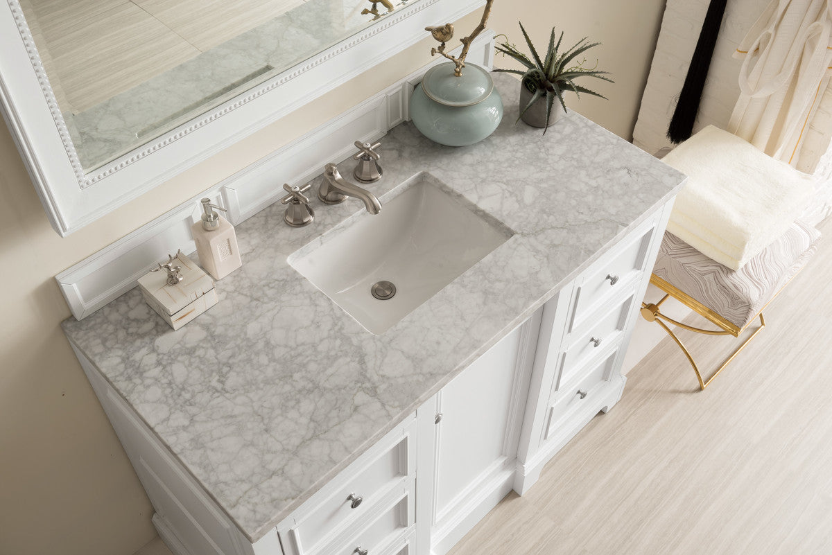 De Soto 48" Single Vanity Cabinet, Bright White