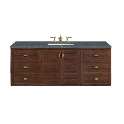 Amberly 60" Single Vanity Cabinet, Mid-Century Walnut