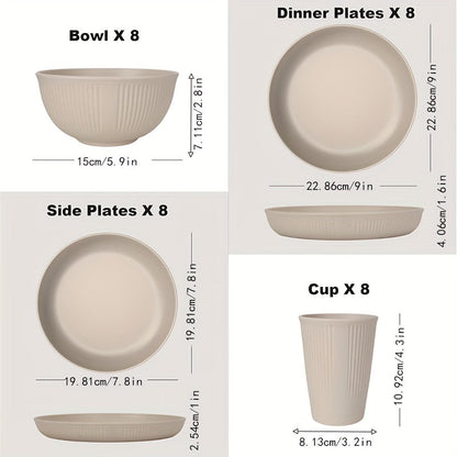 Durable 16Piece Unbreakable Dinnerware Set for Outdoors  Parties