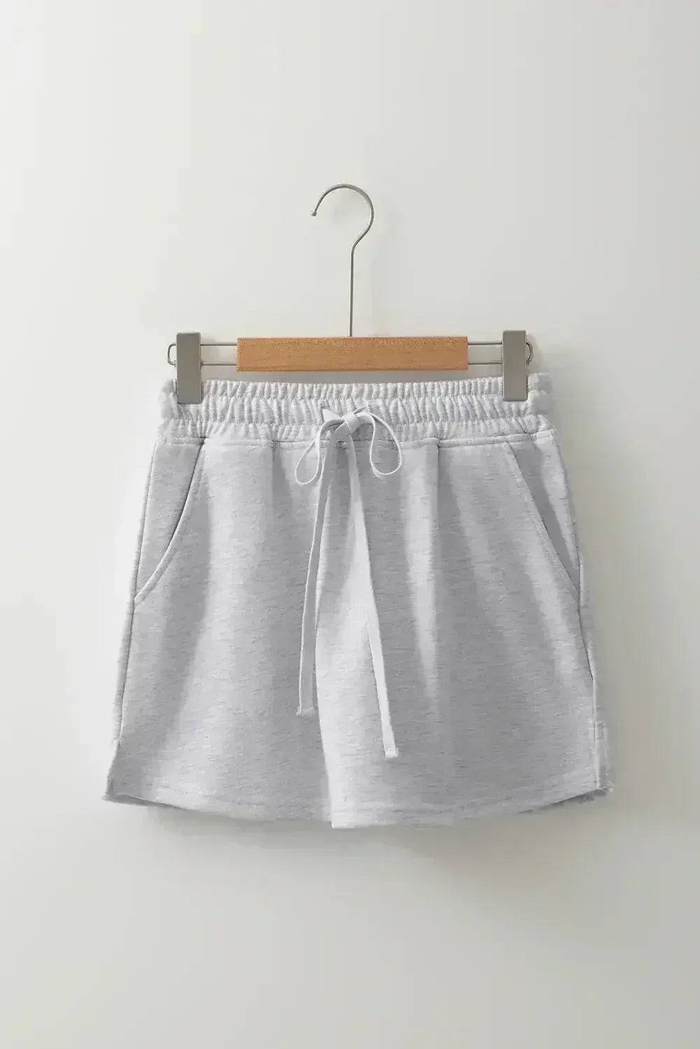 Black French Terry Drawstring Mini Skort with Pockets