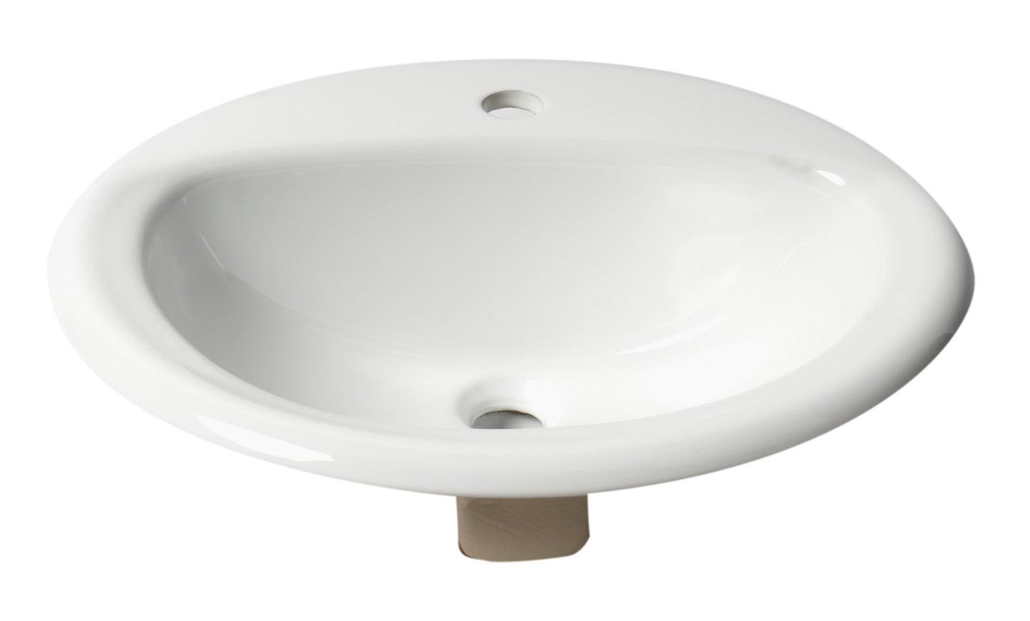 ALFI brand  ABC802 White 21" Oval Drop In Ceramic Sink with Faucet Hole