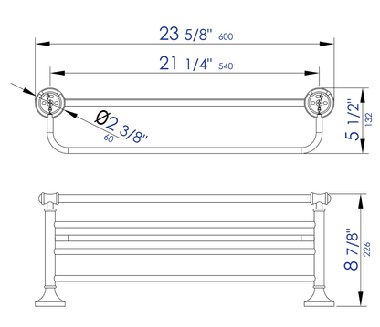 ALFI brand  AB9583 Polished Chrome 23 inch Towel Bar & Shelf Bathroom Accessory