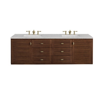 Amberly 72" Double Vanity Cabinet, Mid-Century Walnut