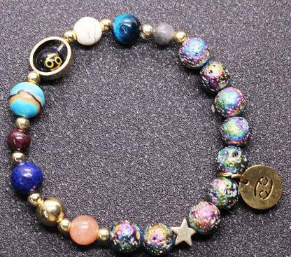 Blue San Volcanic Rock Constellation Bracelets – Colorful Twelve Constellations