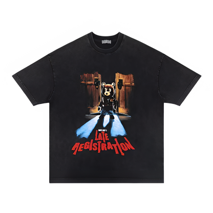 Spring summer new product the same drop-out bear print short-sleeved T-shirt man