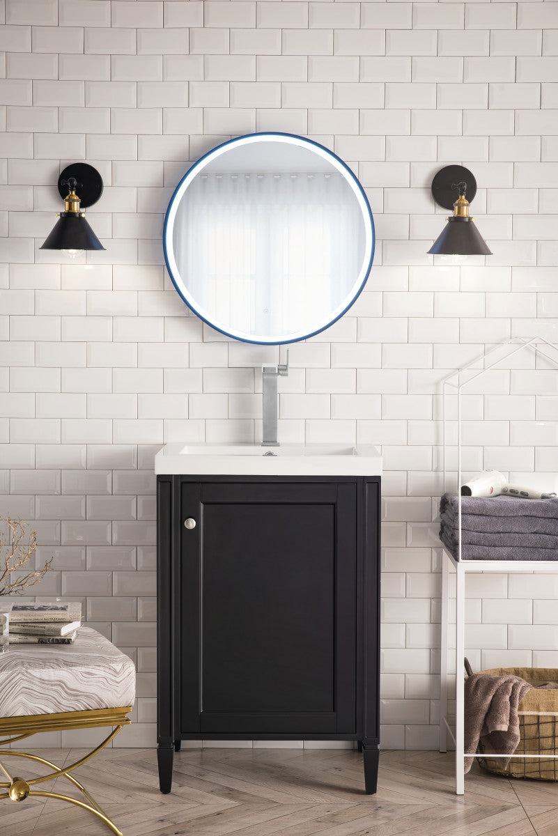 Britannia 24" Single Vanity with White Glossy Composite Stone Top