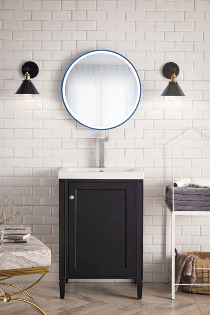Britannia 24" Single Vanity with White Glossy Composite Stone Top