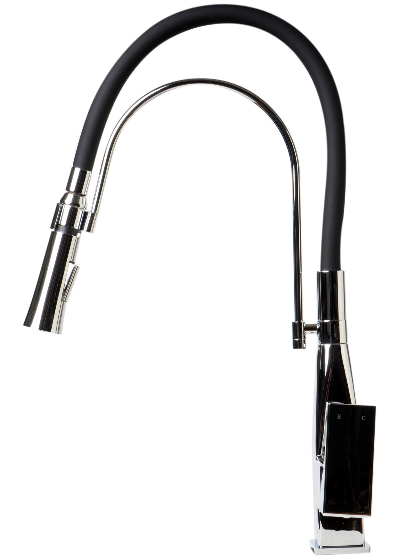 ALFI brand ABKF3023 Square Kitchen Faucet with Black Rubber Stem