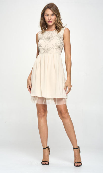 Embellished A-Line Dress – Delicate Floral Design | Apparel | Kitchen + Metal