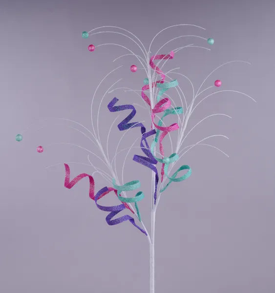 33"L GLTTR CURL/MONOFILAMENT BALL SPRAY LAVENDER/PINK/MINT