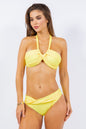 2 Piece Exotic Ruched Halter Neckline Bikini