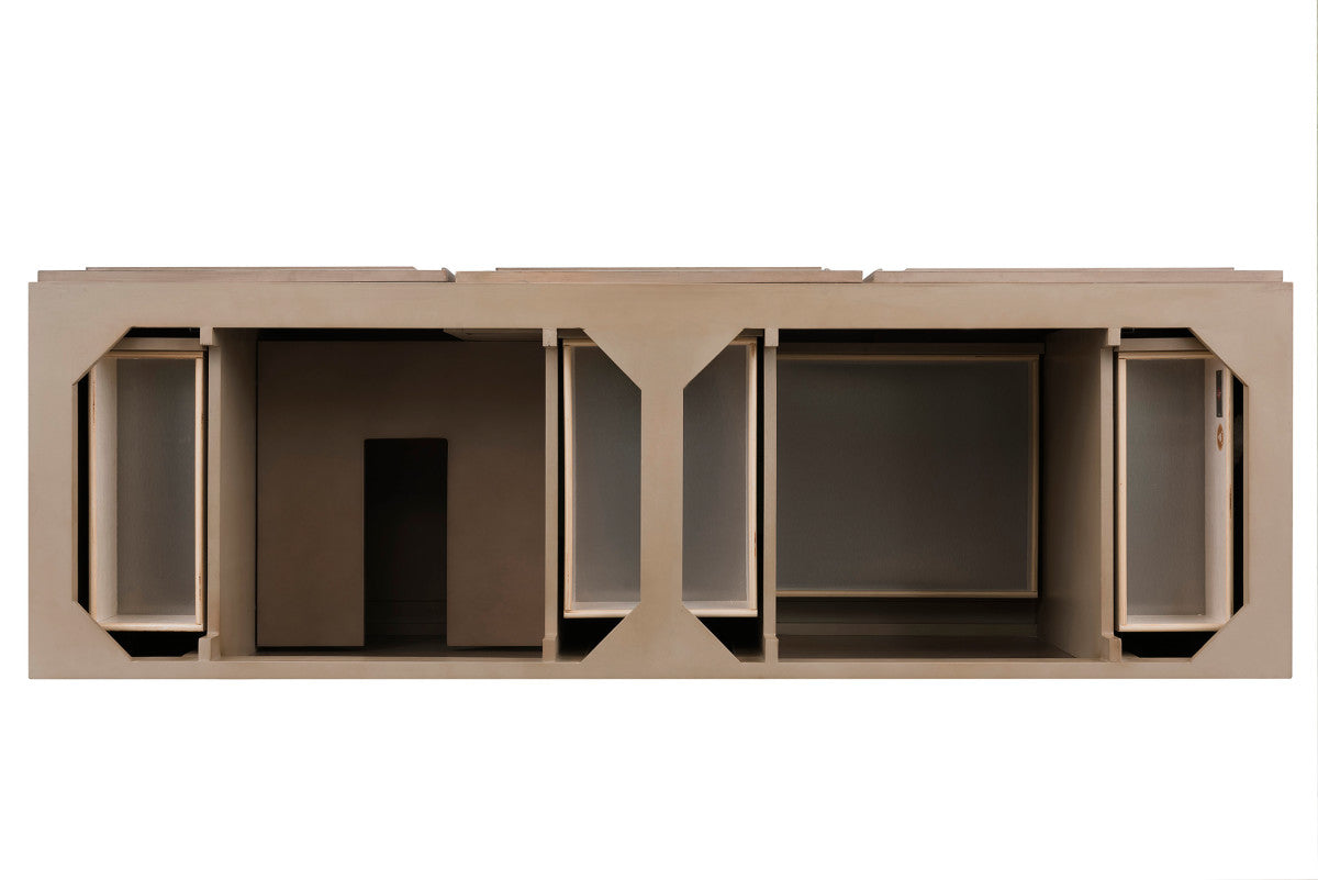 Portland 72" Double Vanity Cabinet, Whitewashed Walnut