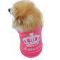 Dog Clothing Pet Supplies Vest Summer Crown T-shirt Pink Pet Cat And Dog Print Cotton Vest Puppy Princess Costume Pet Clothing#E