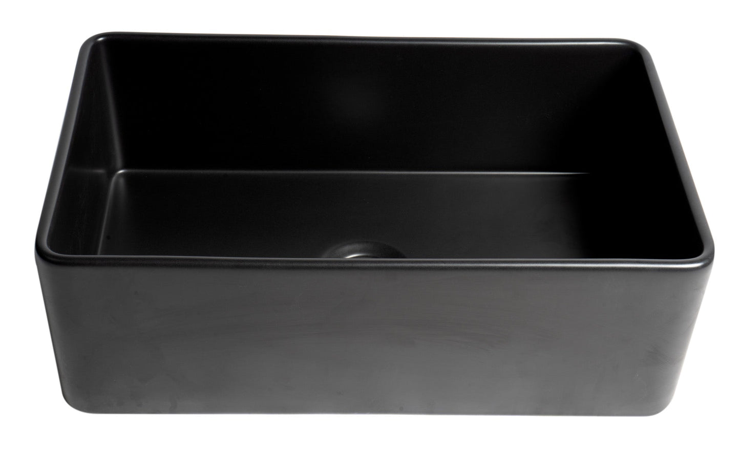 ALFI brand ABF3018 Smooth Apron 30" x 18" Single Bowl Fireclay Farm Sink