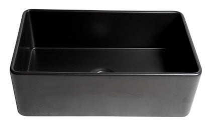 ALFI brand ABF3018 Smooth Apron 30" x 18" Single Bowl Fireclay Farm Sink
