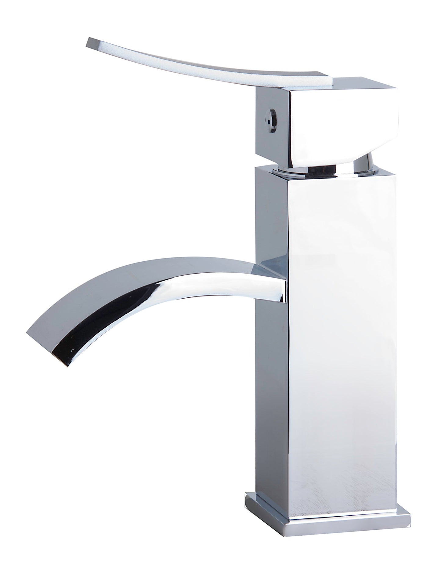 ALFI brand AB1258 Square Body Curved Spout Single Lever Bathroom Faucet