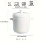 DualLid White Ceramic Stew Pot for Healthy Cooking