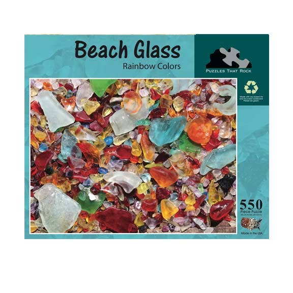 Beach Glass: Rainbow Colored 550 Piece Jigsaw Puzzle