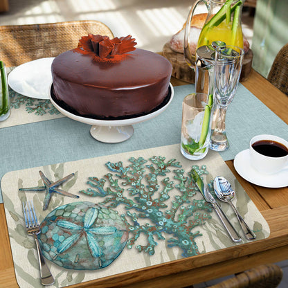 Beach Shells Reversible Rectangular Plastic Placemat