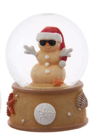 Beach Snowman or Santa Snowglobe