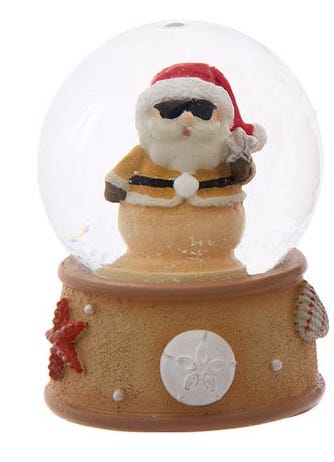 Beach Snowman or Santa Snowglobe
