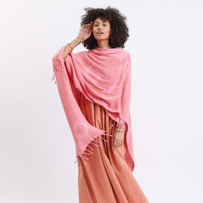 Beach Wrap - Pink or Bright Blue Shibori