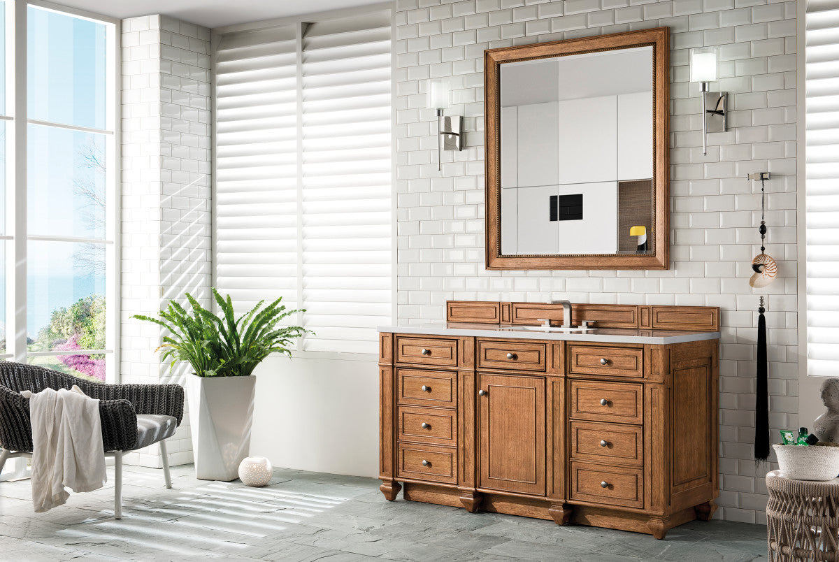Bristol 60" Single Vanity Cabinet, Bright White