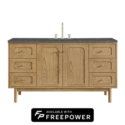 Laurent 60" Single Vanity, Light Natural Oak