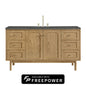 Laurent 60" Single Vanity, Light Natural Oak