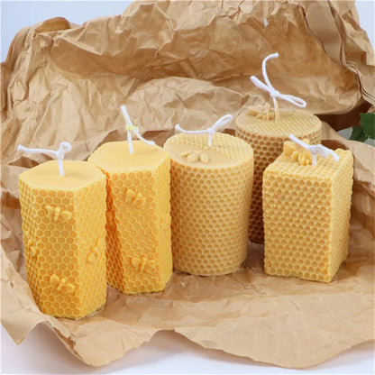 3D Honeycomb Beeswax Aromatherapy Handmade Candle With Mold