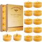 10/20/30Pcs Tealight Smokeless Natural Beeswax Candles Set