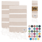 Istanbul Classic Turkish Hand Towel Set of 2 for Kitchen, Bath, Beach, Gym, and Yoga 17"x30"