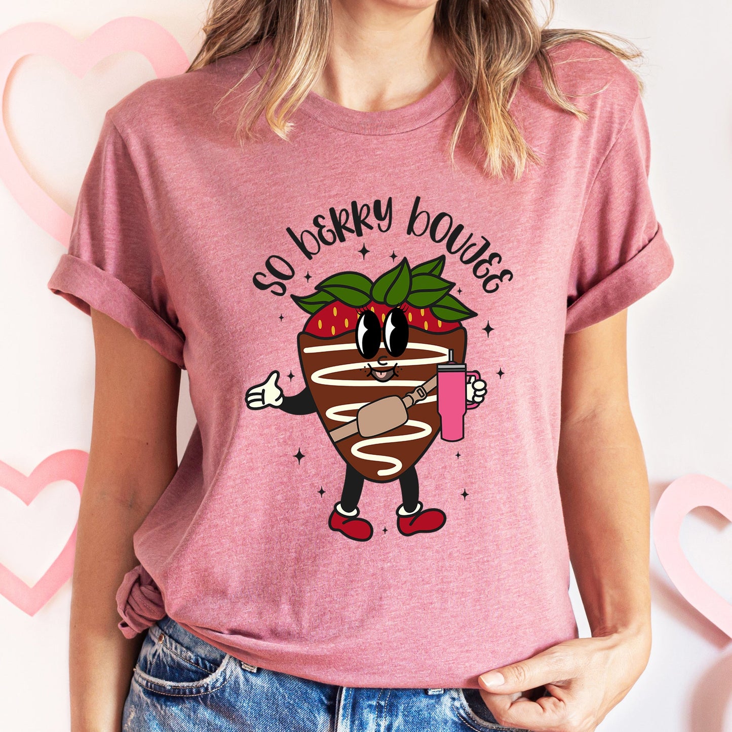 So Berry Boujee, Chocolate Strawberry, Bougie, Super Soft Tshirt, Valentine's Day