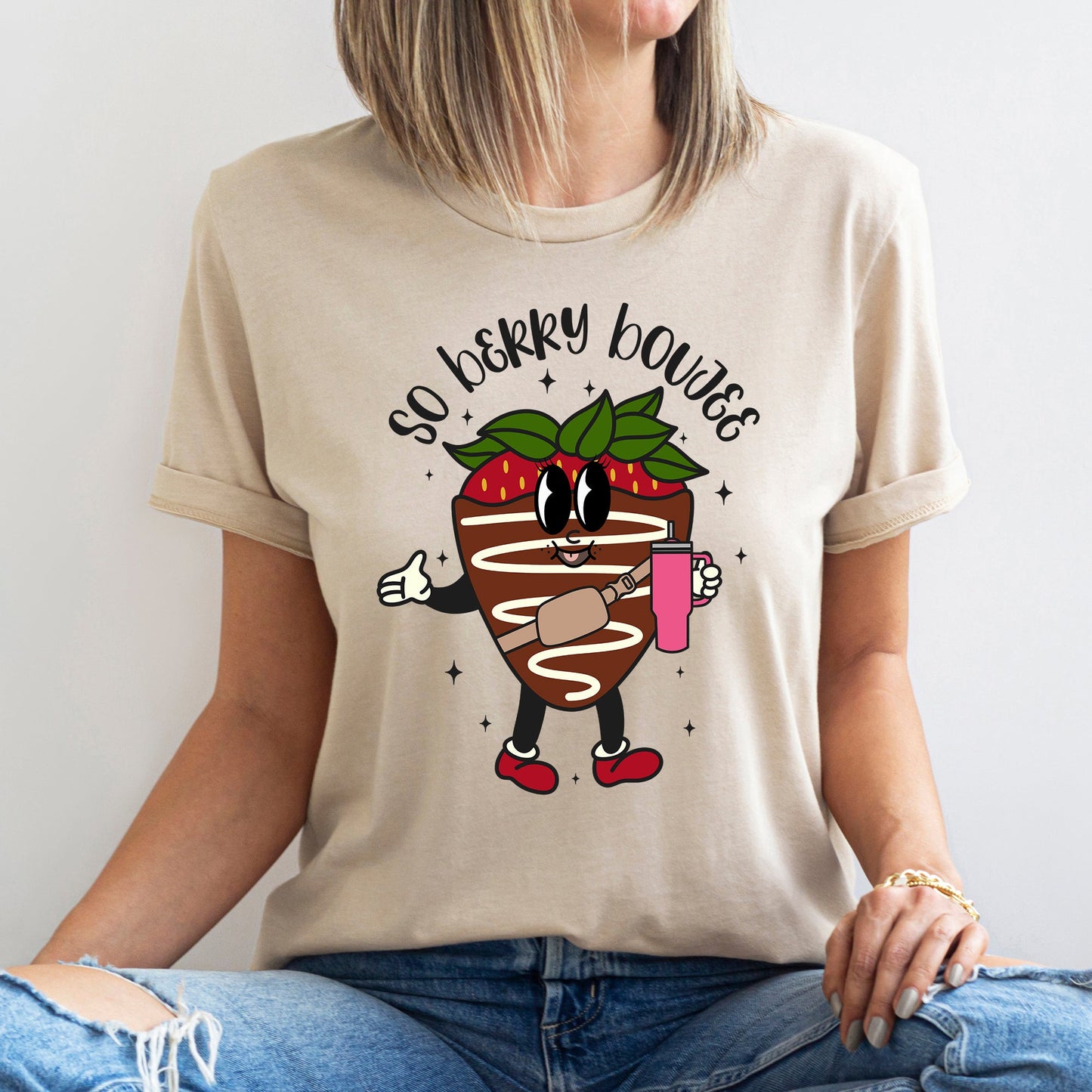 So Berry Boujee, Chocolate Strawberry, Bougie, Super Soft Tshirt, Valentine's Day