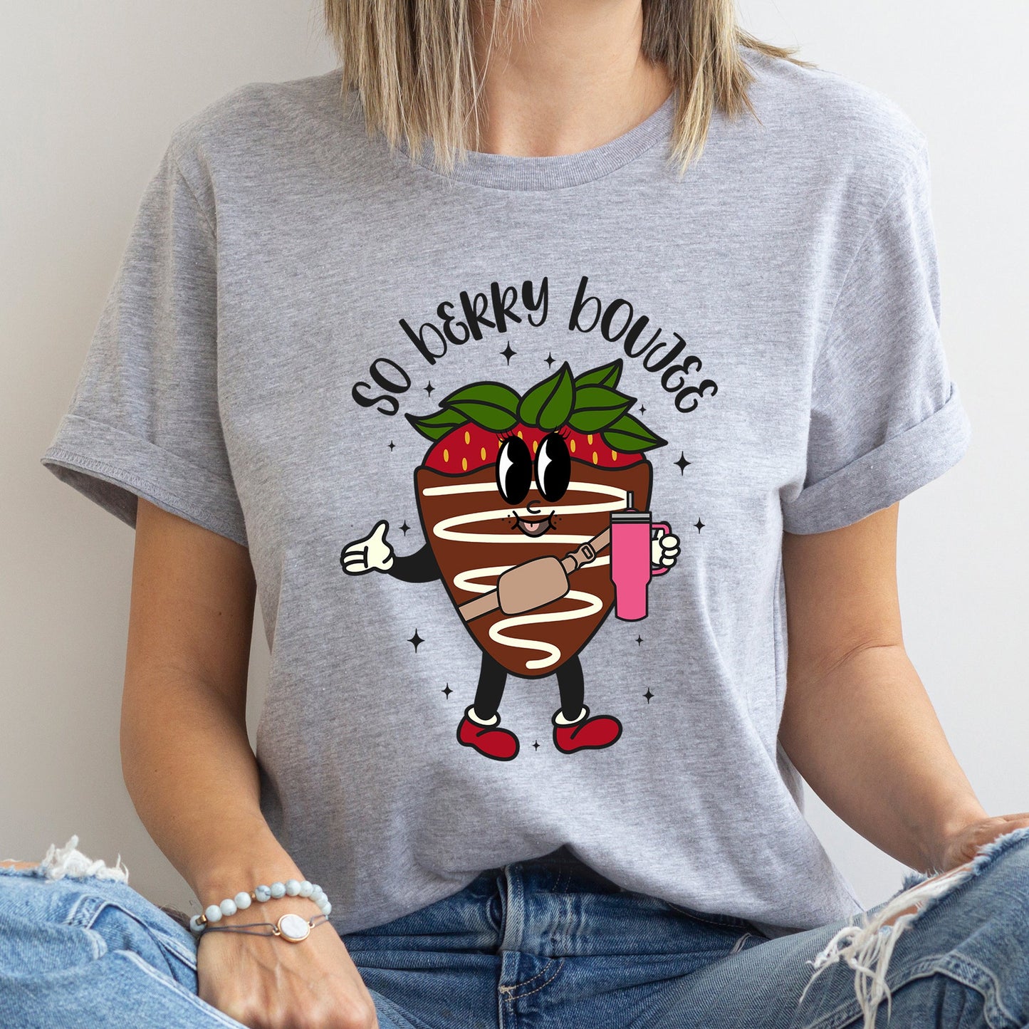 So Berry Boujee, Chocolate Strawberry, Bougie, Super Soft Tshirt, Valentine's Day