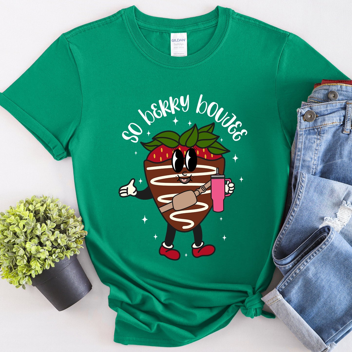 So Berry Boujee, Chocolate Strawberry, Bougie, Super Soft Tshirt, Valentine's Day