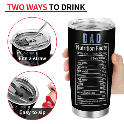 Best Dad Ever Raised Fist Bump - Personalized Stainless Steel Tumbler - Father's Day Custom Gift for Dad, Grandpa, Daddy, Dada, Dad Jokes