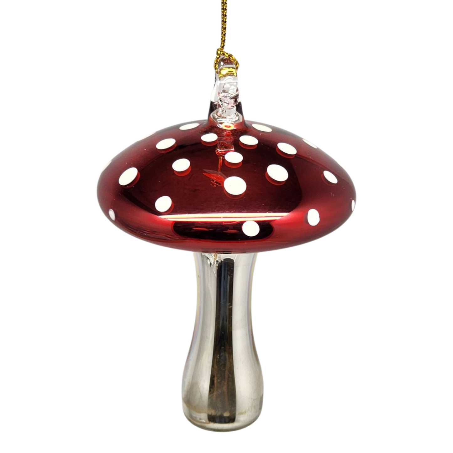 Shiny Cutes Red Mushroom Egyptian Glass Ornament