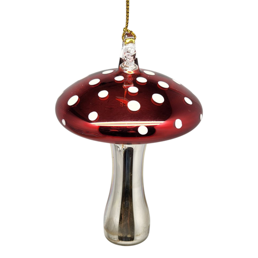 Shiny Cutes Red Mushroom Egyptian Glass Ornament