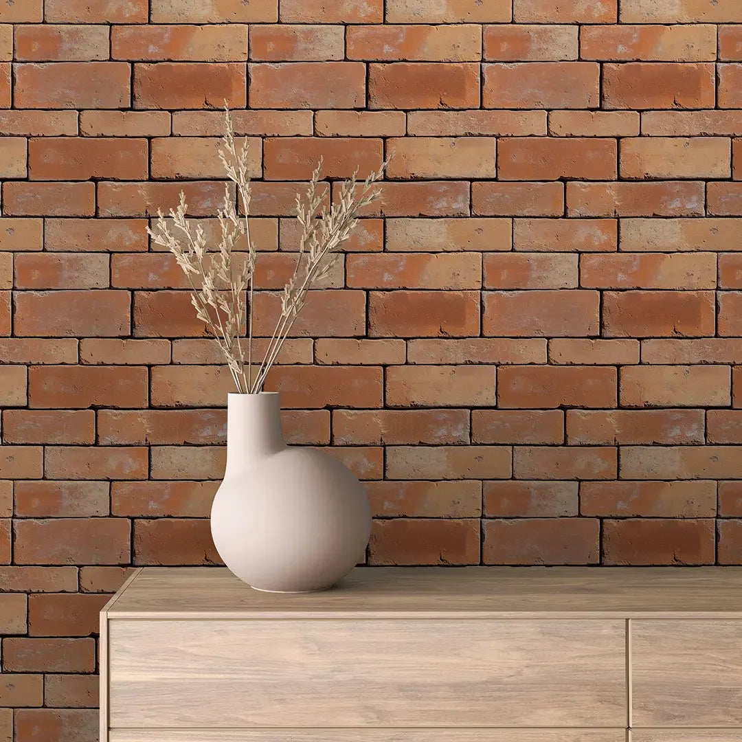 Sun-Kissed Terracotta Brick Wall