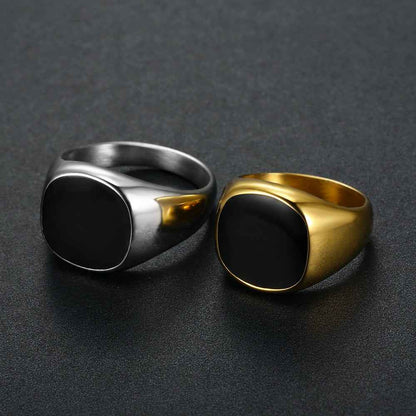 Coolx Black Square Men's Ring - Stylish Accessory for Modern Men
