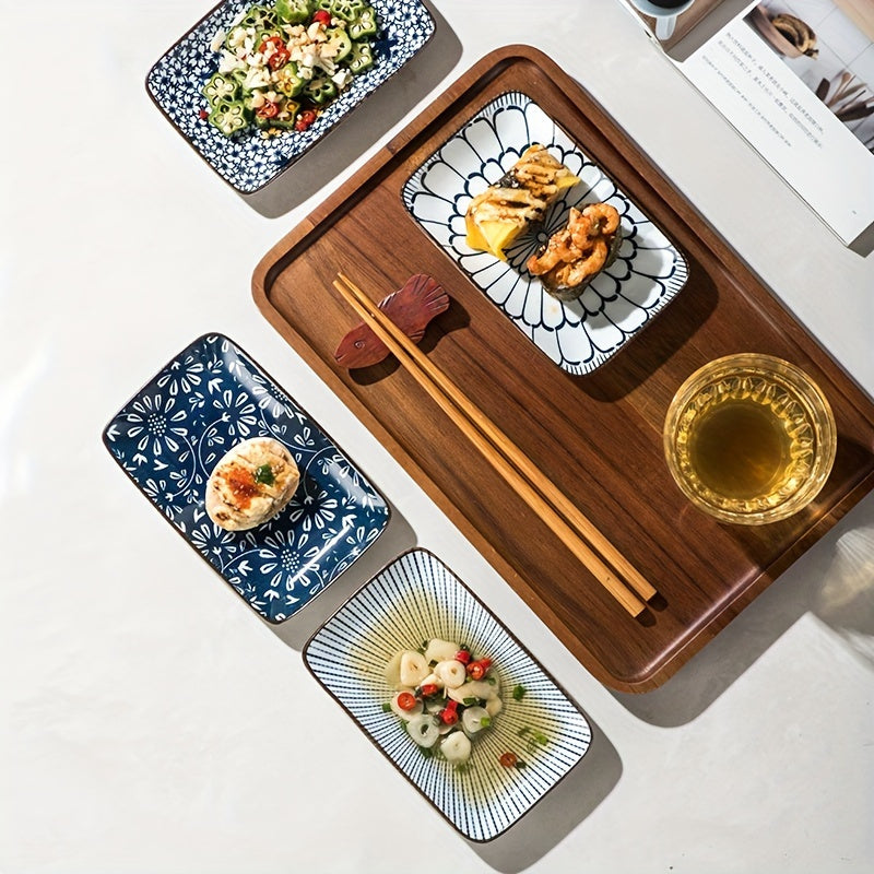 Boho Chic Ceramic Plate Set  Perfect for Sushi  Desserts
