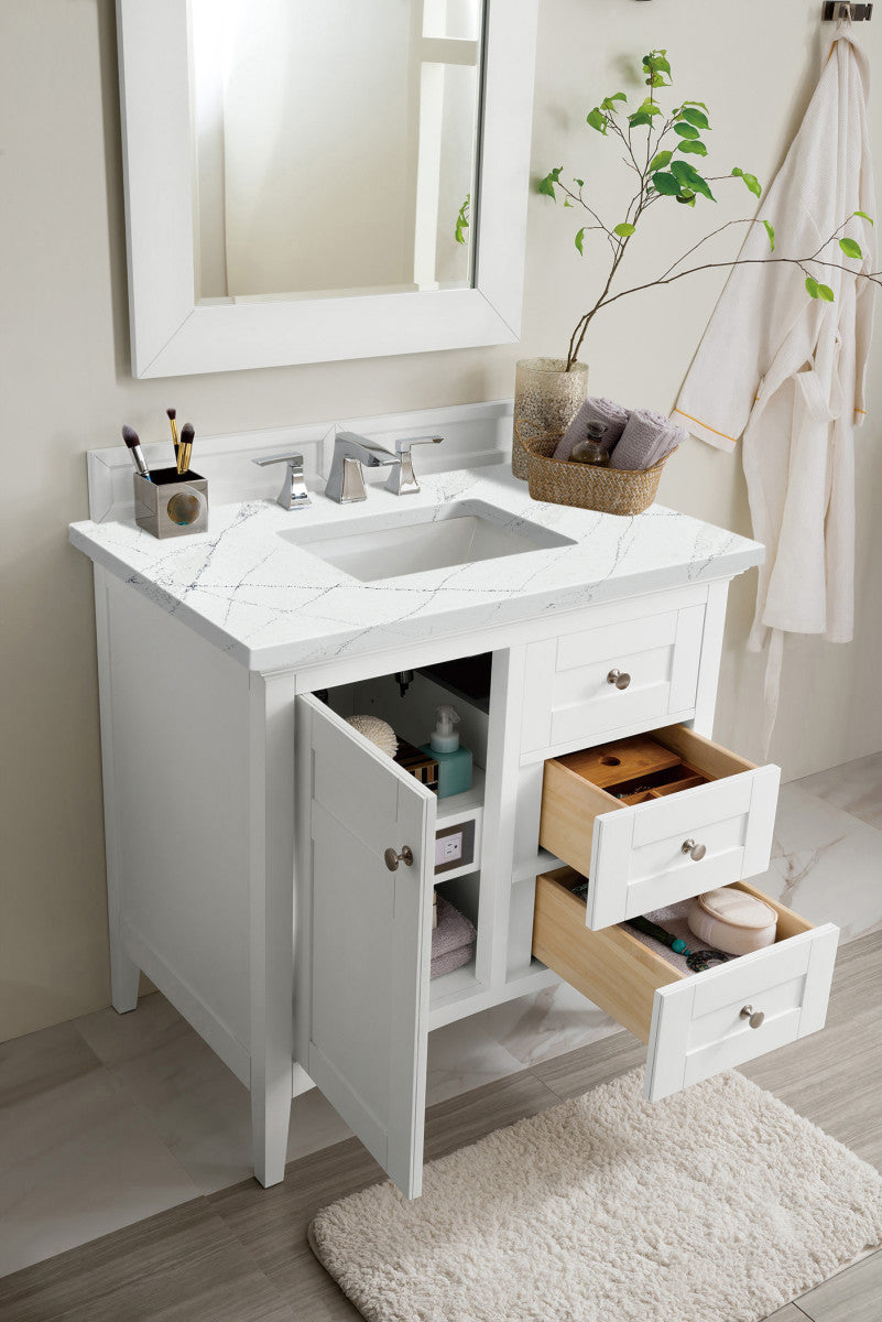 Palisades 36" Single Vanity Cabinet, Bright White