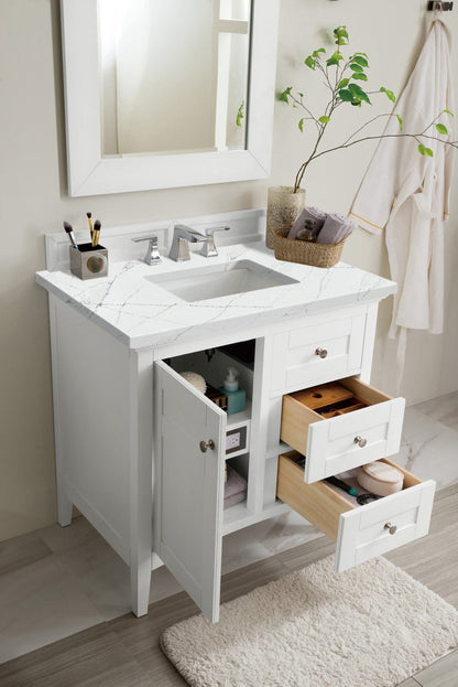 Palisades 36" Single Vanity Cabinet, Bright White