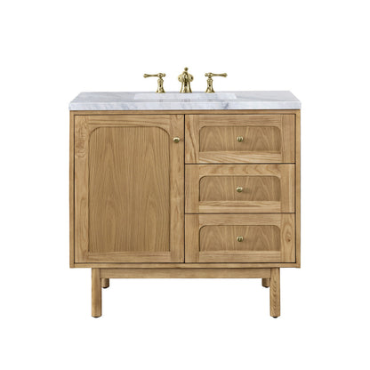 Laurent 36" Single Vanity Cabinet, Light Natural Oak