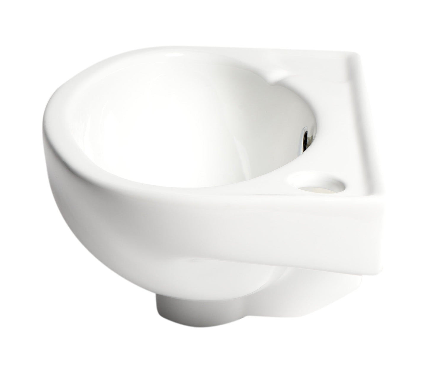 ALFI brand  ABC118 White 14" Small Wall Mounted Ceramic Sink with Faucet Hole