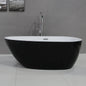 ALFI brand  AB8862 59 inch Black & White Oval Acrylic Free Standing Soaking Bathtub