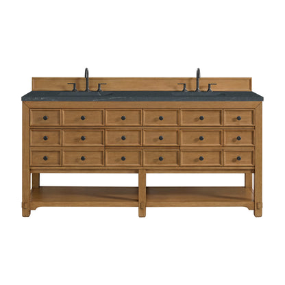 Malibu 72" Double Vanity Cabinet, Amber Birch