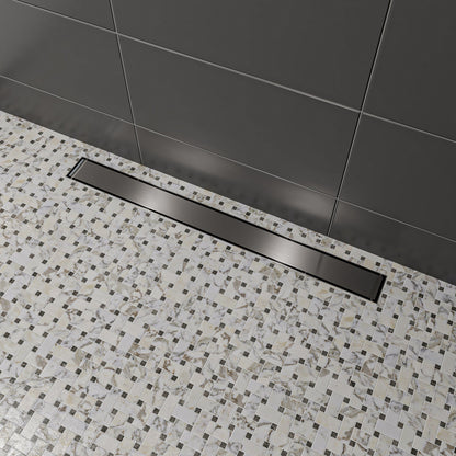 ALFI brand  ABLD32B-BSS 32" Modern Brushed Stainless Steel Linear Shower Drain with Solid Cover
